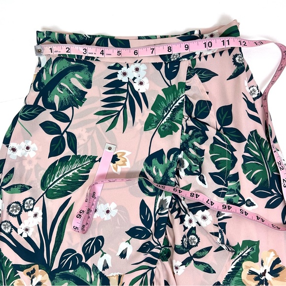 Lulu’s Island State of Mind Blush Tropical Print Ruffled Midi Skirt - Picture 11 of 13